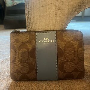 Coach Khaki and Cornflower Wristlet